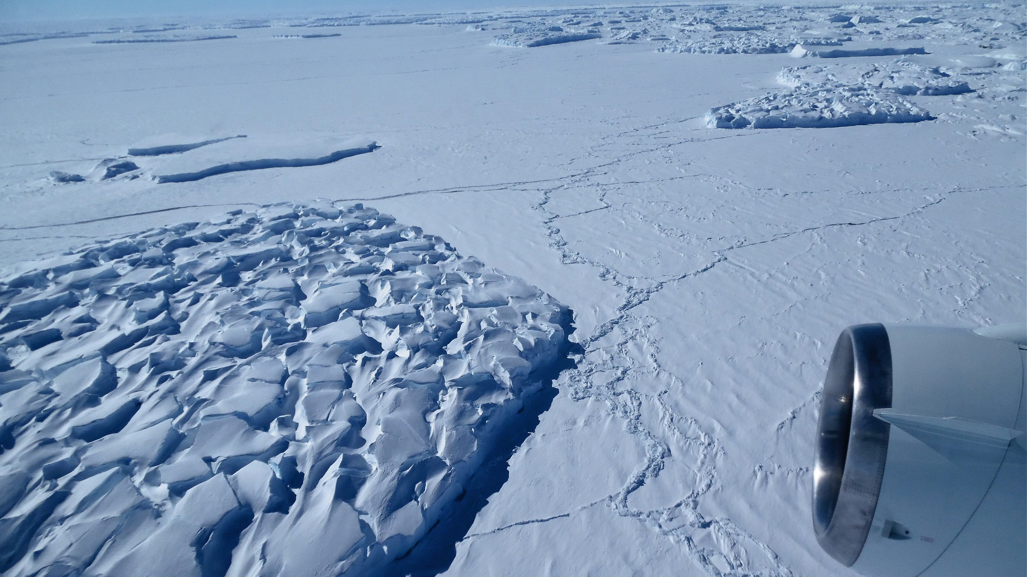 Iceberg of the doubled sized Luxembourg breaks off the ice shelf of Antarctica