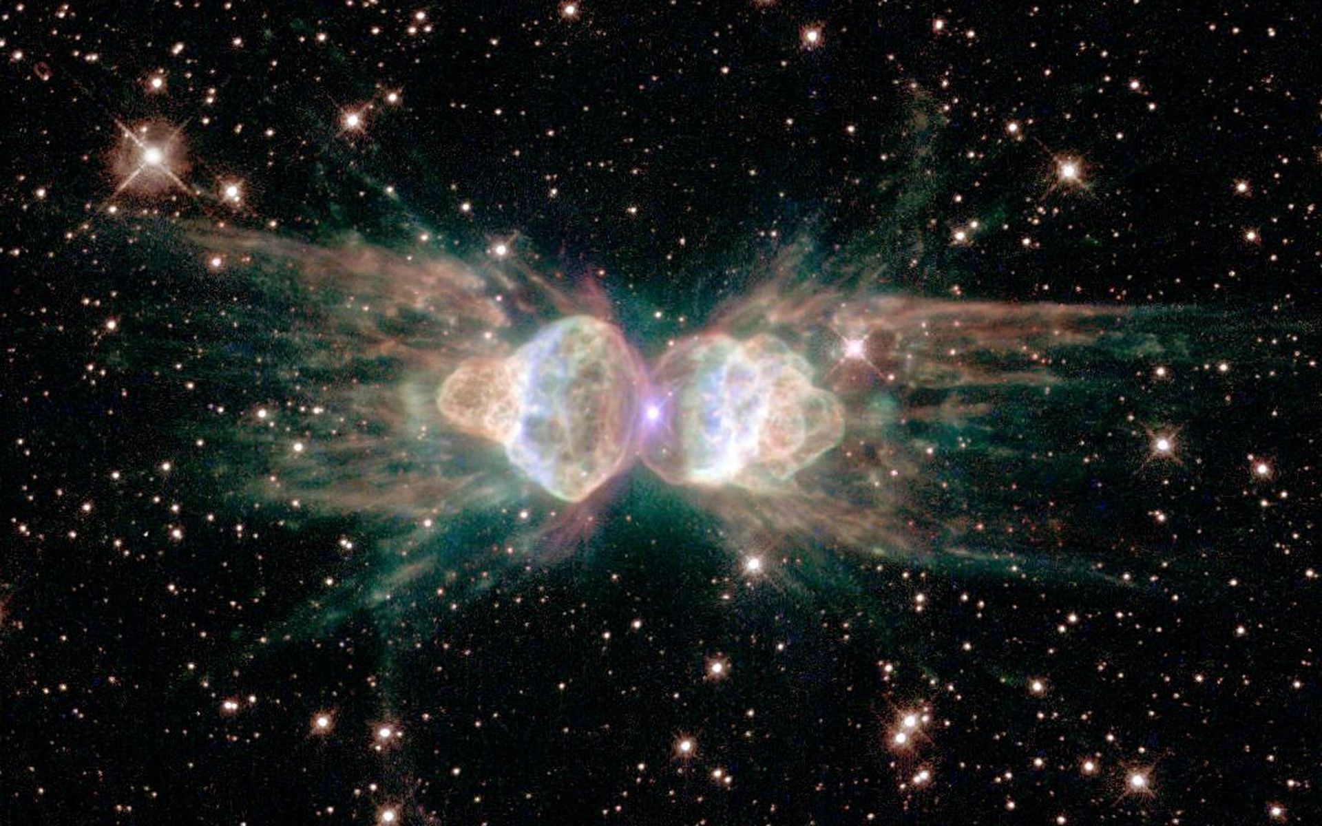 Researchers reveal binary star system in the ant-shaped Ant Nebula using lasers from the old nebula