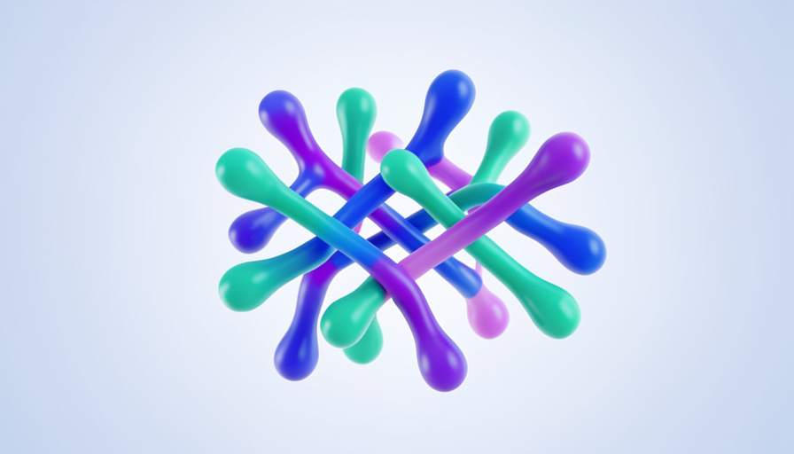 A cluster of stylized colorful X-shaped chromosomes floating together, representing how DNA is packaged in cells