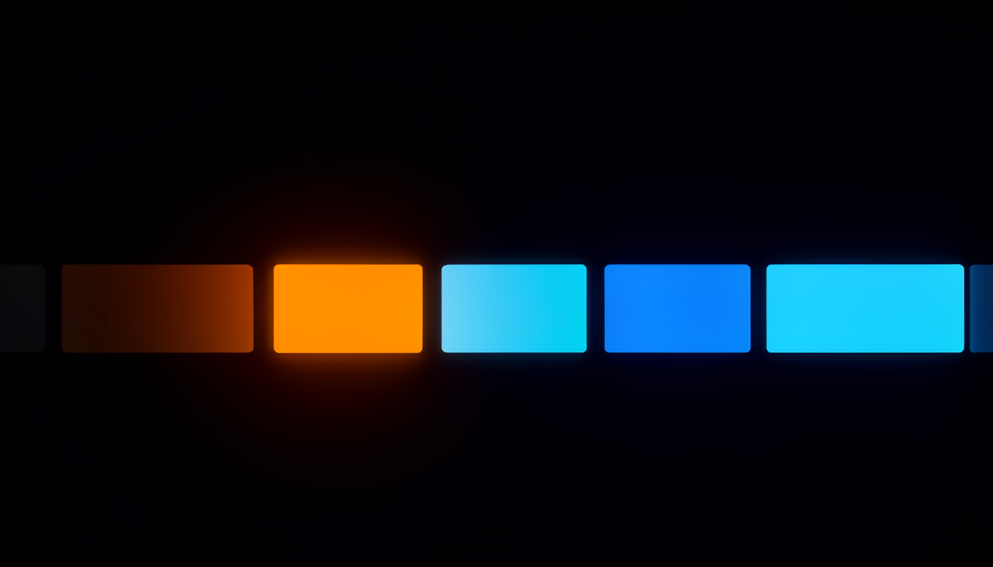 A row of glowing tiles with the next tile in the sequence lit brightest, representing how a language model predicts the next token in a sentence